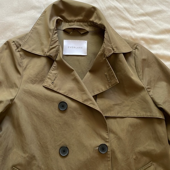 EVERLANE Khaki Double-Breasted Coat - Picture 5 of 8
